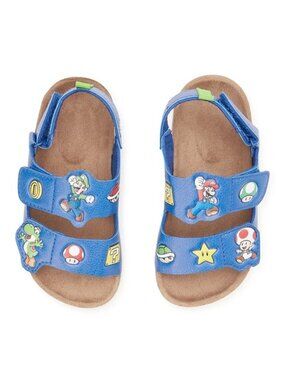 Nintendo | Navy Blue Super Mario Character Motif Detail Sandals | Size 8